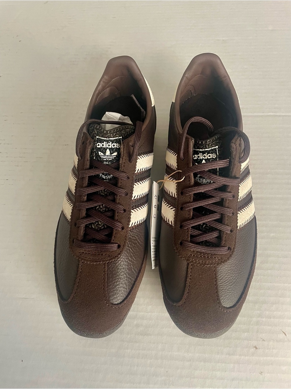 adidas Originals Brown and White Classic Sneakers - Picture 2 of 3